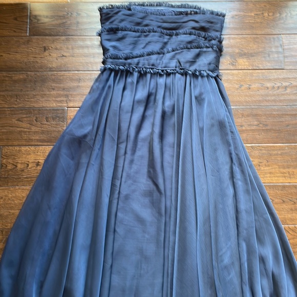 Monique Lhullier navy blue strapless gown prom bridesmaid size 8 - Picture 3 of 9